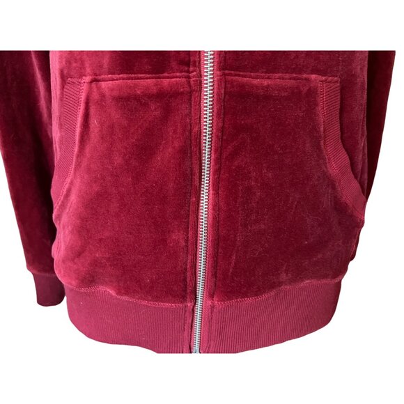 Michael Kors Red Velour Zip Up Light Tracksuit Jacket Sz Medium Front Pocket - Picture 10 of 10